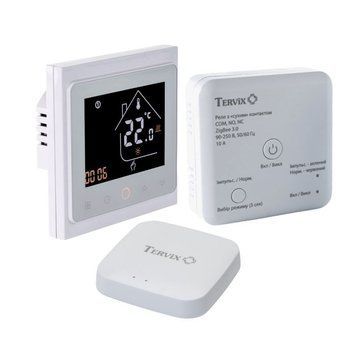Комплект бездротового управління опаленням ZigBee: термостат вбудов. + реле (сухий контакт) + Zigbee контролер 496162 фото