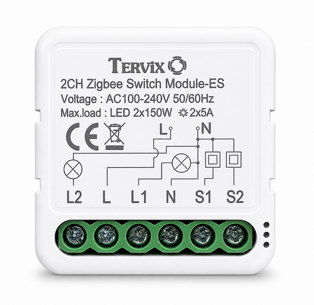 Розумний вимикач Tervix Pro Line WiFi Switch (2 клавіші) 433421 фото